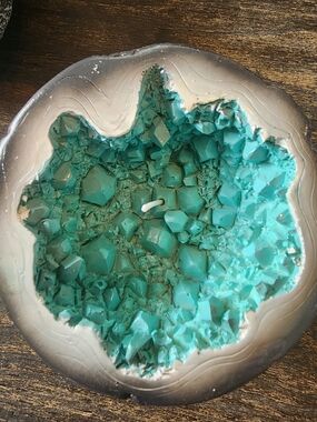 Turquoise Geode Candle Bowl